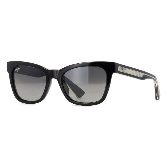 New MAUI JIM Hiwahiwa Black Polarised Cat Eye MJ0689S 001 Sunglasses Women - Picture 1 of 4